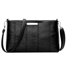 Women Plaid Messenger Bags Sac a Main PU Leather Shoulder Bags Women Crossbody Bag Ladies Handbags Black 2024 - buy cheap