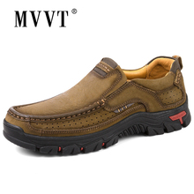 MVVT 100% Genuine Leather Shoes Men Cow Leather Casual Shoes Male Outdoor High Quality Men Flats 2 Style Lace-Up Man Footwear 2024 - buy cheap