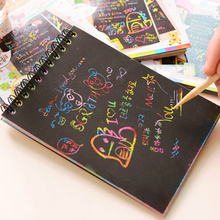 Bloc de notas de papel rascador de arcoíris de Color mágico, tablero de dibujo artesanal para niños, juguetes para colorear páginas, libros para niños, dibujo para pintar 2024 - compra barato