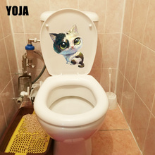 YOJA 19.2*23.3CM Color Cartoon Cat Home Room Decoration Toilet Wall Stickers Mural T1-0195 2024 - buy cheap