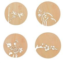 LINSBAYWU Chinese Flowers Wooden Carved Cup Mat Home Coasters Table Coffee Bar Coasters Heat-insulated Cup Mats Home Decoration 2024 - buy cheap