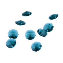14 mm 500 pçs/lote zircão azul K9 prisma de vidro contas de cristal Octagon Beads em 2 furos frete grátis 2024 - compre barato