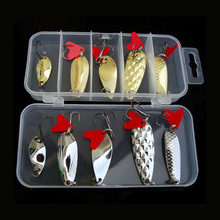 10pcs Metal Spinner Spoon Fishing Lure Hard Baits Sequins Noise Paillette Hook Tackle 2.5g 5g 8g 2024 - buy cheap
