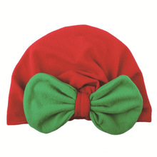 1 piezas bebé turbante sombrero con arcos turbantes para niños niñas bowknot sombreros niño bebés beanie cap para niños Navidad regalos 2024 - compra barato