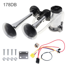 12V 178dB Super Loud Dual Tone Air Horn Tubes Set Trumpet Compressor with Wires and Relay for Motorcycle Car Boat Truck Vehicle 2024 - buy cheap