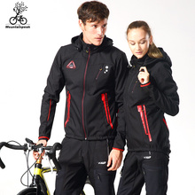 Mountainpeak-Conjunto de chaqueta de Ciclismo para hombre y mujer, ropa térmica de lana para Ciclismo, Maillot deportivo cálido para bicicleta, Invierno 2024 - compra barato