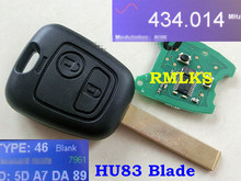 RMLKS-entrada remota sin llave para coche, Chip ID46 PCF7961, 433MHZ, apto para Peugeot 307, control remoto de coche, hoja HU83 sin cortar 2024 - compra barato