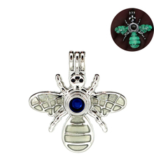 K1031 5pcs/lot Glow in the Dark Insect Bee Pearl Cage Locket Pendant Locket Fairytale Party Essential Oil Diffuser 2024 - buy cheap