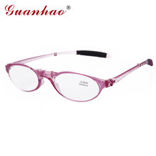 Guanhao óculos de leitura dobrável, óculos da moda com armação redonda tr90 para presbiopia 1.0 1.5 2024 - compre barato
