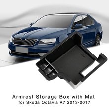 Armrest Storage Box for Skoda Octavia A7 2013 2014 2015 2016 2017 Central Console Glove Tray 2024 - buy cheap