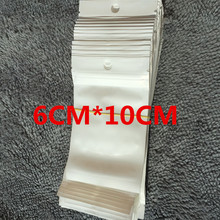 200 piezas. 6 cm * 10 cm Blanco/claro auto sello cremallera plástico bolsa de embalaje al por menor, bolsa Ziplock con cierre de cremallera paquete al por menor con agujero para colgar 2024 - compra barato