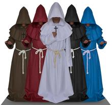 Figura de monge para homens, capa com capuz para friar, medieval, renascentista, traje masculino para cosplay, halloween 2024 - compre barato