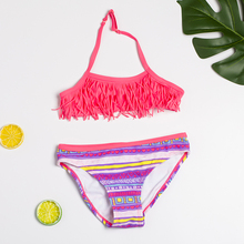 Girls Tassels Swimsuits New 2019 Children Summer Beach Wear Rose 2-8y Kids Swimwear Girls Bathing Suits Print Swimsuit G50-jx12 2024 - buy cheap