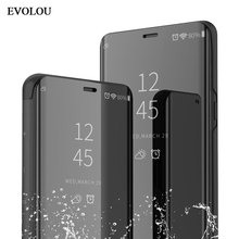 EVOLOU-Funda de cuero con tapa para Samsung Galaxy Note 9, carcasa con espejo retrovisor transparente, inteligente, para Samsung Galaxy Note 8, S9, S8 Plus 2024 - compra barato