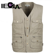 Vest Men Military Cotton Masculino Casual Jacket Vests Multi Pocket Vest Male Autumn Winter Waistcoat Plus Size XL-5XL 2024 - buy cheap