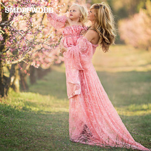 Maternity Photography Props Pregnancy Fancy Dress Lace Robe Strapless Maxi Gown Maternity Dress Split Front Women Long Dress 2024 - buy cheap