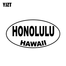 YJZT 15 см * 7,9 см Гонолулу Гавайская овальная виниловая наклейка автомобильная наклейка черная серебряная фотография 2024 - купить недорого