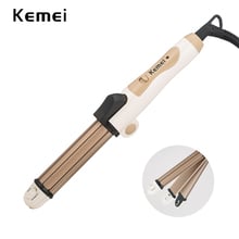 Kemei Foldable Hair Straightener Ceramic Coating Flat Irons Straightening Iron Curling Corn Styling Tools Hair Curler Women 2024 - buy cheap