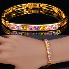 Mix Color Bohemia Bracelet Cubic Zirconia Gold Color Fashion Jewelry Gift Bracelet Bangle For Women MGC H5238 2024 - buy cheap
