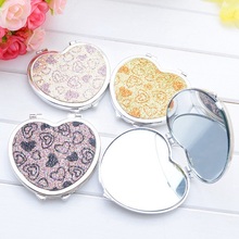 Bling Crystal Mini Beauty Pocket Mirror Makeup Compact Mirror Cosmetic Compact Mirrors Portable Double Dual Sides Random 2024 - buy cheap