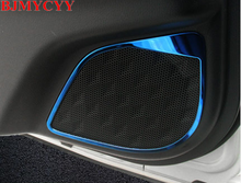 BJMYCYY нержавеющая сталь Матовая Внутренняя Автомобильная дверь динамик аудио крышка отделка 4 шт. автомобильный Стайлинг для Toyota C-HR CHR 2016 2017 2018 2024 - купить недорого