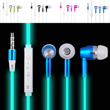 3.5mm In-ear Stereo Luminous Earphones Luminous Headphones Night Light Glowing Headset In-Ear Stereo Sport Headphone With Mic 2024 - buy cheap