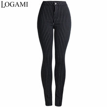 LOGAMI-Pantalones a rayas para mujer, Pantalón pitillo informal a la moda, Primavera, 2019 2024 - compra barato