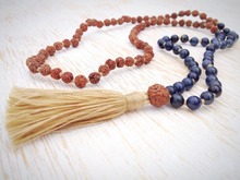 Ожерелье с бусинами Rudraksha Mala108 Mala, ювелирные изделия для йоги, ожерелья с кисточками, ожерелье в стиле бохо, ожерелье для молитвы, ручная работа 2024 - купить недорого