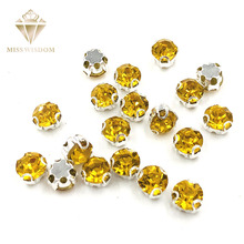 New Gold yellow strass Glass Crystal sew on rhinestones D shape claw High quality loose rhinestones diy clothing accessories 2024 - buy cheap