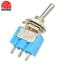 10pcs Blue 6A 125VAC  Mini MTS-102 3-Pin SPD T2 Position ON-ON Miniature Toggle Switches VE067 Diy Kits 2024 - buy cheap