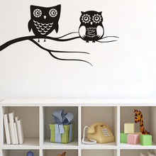 Cute Owls Standing On Branches Vinyl Wall Stickers Funny Cartoon Animal Wall Decals for Kids Room Bedroom Home Decor  8742 2024 - buy cheap