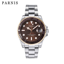 Parnis relógio masculino automático de 40mm, estrutura dourada em aço miyota 8215, relógios masculinos de safira, erkek kol saati 2020 2024 - compre barato