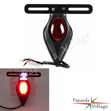 Luz LED trasera en forma de lágrima para motocicleta, soporte de placa de matrícula para Harley, Honda, Cafe, Racer, Bobber, color negro, 12V 2024 - compra barato