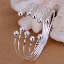 B058 Fashion Silver Color Charm Bangle Cuff Bracelet Bangles For Women Jewelry Gift Bangles Five Wire Bead Bracelets /akqajbxa 2024 - buy cheap