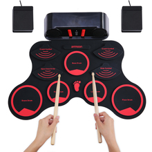 ammoon Portable Electronic Drum Set Digital Roll-Up MIDI Drum Kit 9 Silicon Durm Pads Built-in Stereo Speakers Lithium Battery 2024 - buy cheap