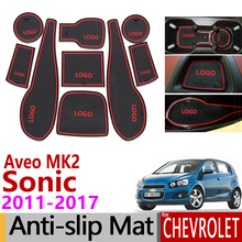 Anti-Slip Gate Slot Mat Rubber Coaster for Chevrolet Aveo Sonic 2011 2012 2013 2014 2015 2016 2017 Chevy T300 MK2 Accessories 2024 - buy cheap