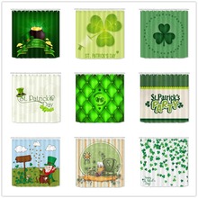 Cortinas de baño impermeables para decoración del hogar, tela de poliéster, Extra larga, para el Día de San Patricio, Bol verde 2024 - compra barato