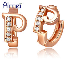 Almei-Pendientes de diamantes de imitación con letras P para mujer, joyería de moda, Color plateado, 15% de descuento, 2017, R614 2024 - compra barato