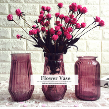 Vaso de vidro hidropônico com flores secas, vaso colorido para decoração de mesa, sala de estar, escritório, loja, café, clube, vaso 2024 - compre barato