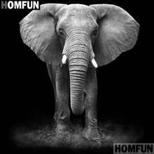 HOMFUN-Cuadro de elefante elaborado con diamantes de imitación, 5D, punto de cruz, A01318 2024 - compra barato