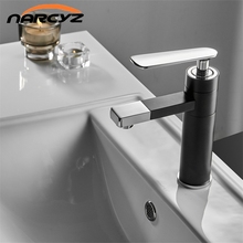 Basin Faucet White/Chrome Faucet Tap Bathroom Sink Faucet Single Handle Hole Deck Mounted Wash Hot and Cold Mixer Tap B574 2024 - buy cheap