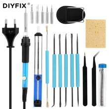 DIYFIX 60W Adjustable Temperature Electric Soldering Iron Sets with Tips Portable Welding Solder Station Repair Tool Kits 2024 - buy cheap