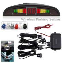Sensor LED inalámbrico para coche, sistema de monitoreo de aparcamiento con Radar, Parktronic, 4 sensores, marcha atrás 2024 - compra barato