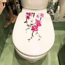 YOJA 16.9*24.3CM Cherry Blossom Ink Painting Fashion Home Room Wall Decor Toilet Seat Stickers T1-0452 2024 - buy cheap
