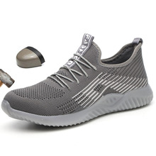 Safety Shoes Men Breathable Mesh Light Sneaker Safety Work Shoes For Steel Toe Caps Boots Work Boots Anti Smashing 2024 - buy cheap