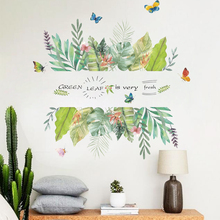 Adesivo de parede de árvores, folhas, árvores verdes, diy, planta, decalques de parede para decoração do quarto da sala, adesivo de decoração de casa 2024 - compre barato