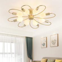 Northern Europe ceiling light Personality Simple Golden Art Living room Bedroom Restaurant Nordic style ceiling light 2024 - buy cheap