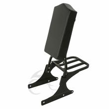 Black/Chrome Sissy Bar Backrest Pad with Luggage Rack For Harley Heritage Softail Fat Boy FLST FLSTC 1984-2017 2024 - buy cheap