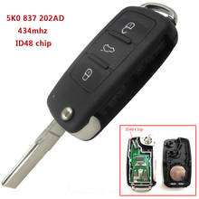 5K0837202AD 3 Buttons Remote Key 434Mhz ID48 Chip For VW Volkswagen GOLF PASSAT Tiguan Polo Jetta Beetle Hella 5K0837202AD 2024 - buy cheap