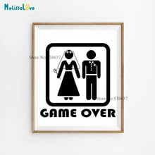 Calcomanía divertida de boda, pegatina de tablero de boda, juego sobre dormitorio, decoración de novia, novio, pegatinas de pared de vinilo CL256 2024 - compra barato